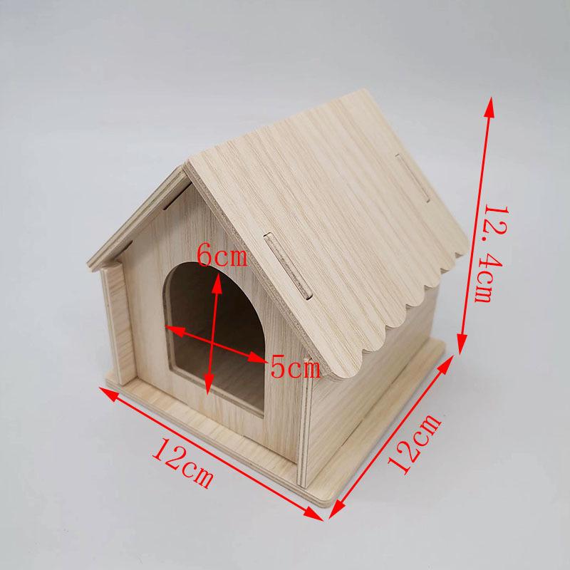 Solid Wood Hideout for Hamsters, Squirrels, Hedgehogs, and Guinea Pigs - Large Wooden House/Nest