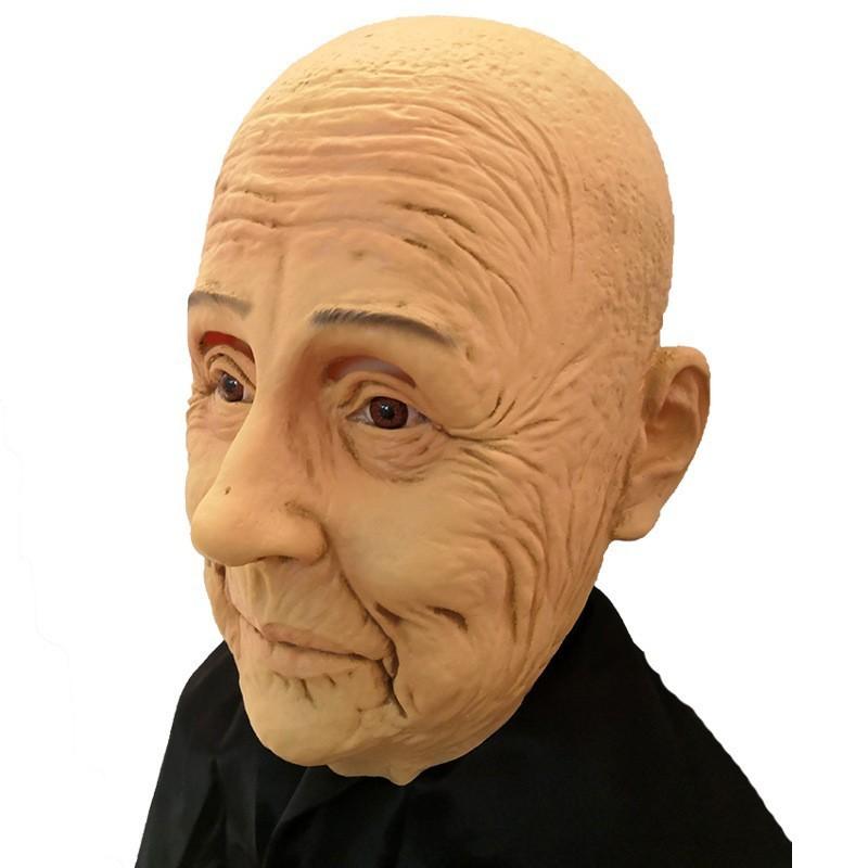 Elderly Man Latex Mask With Realistic Design For Halloween Costume Party Fun