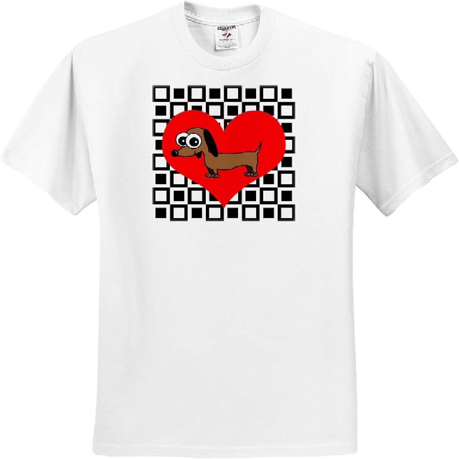 3dRose, I Love Dogs – Dachshund, T-Shirt XXXXXL белый