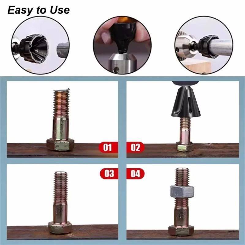 New Deburring External Chamfer Tool Tungsten Steel Carbide Burr Blade Hard Sharp Metal Trimming Drill Bit Repair Bolt Thread