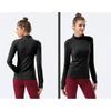 Women's Long Sleeve Stand Collar Yoga Jacket - Elastic, Quick-Drying for Fitness, Running, and Outdoor Sports.