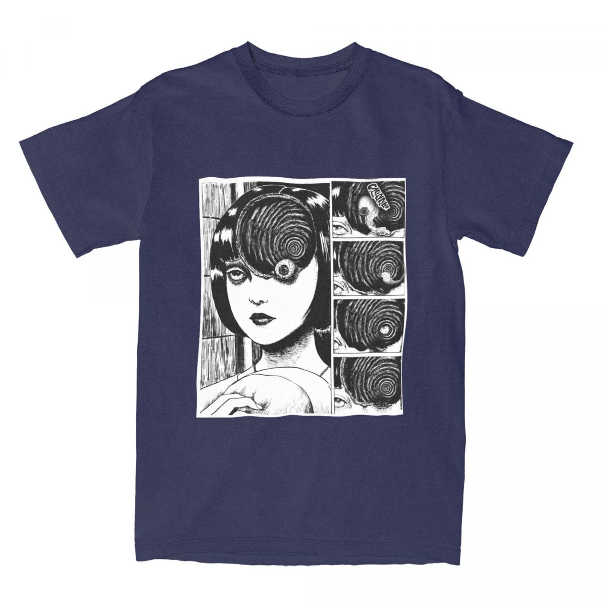 

Junji Ito Comic T Shirt Japanese Anime Trending T Shirts Short Sleeve Y2K Fun Tshirt Summer Cotton Breathable Oversize Clothing 4XL