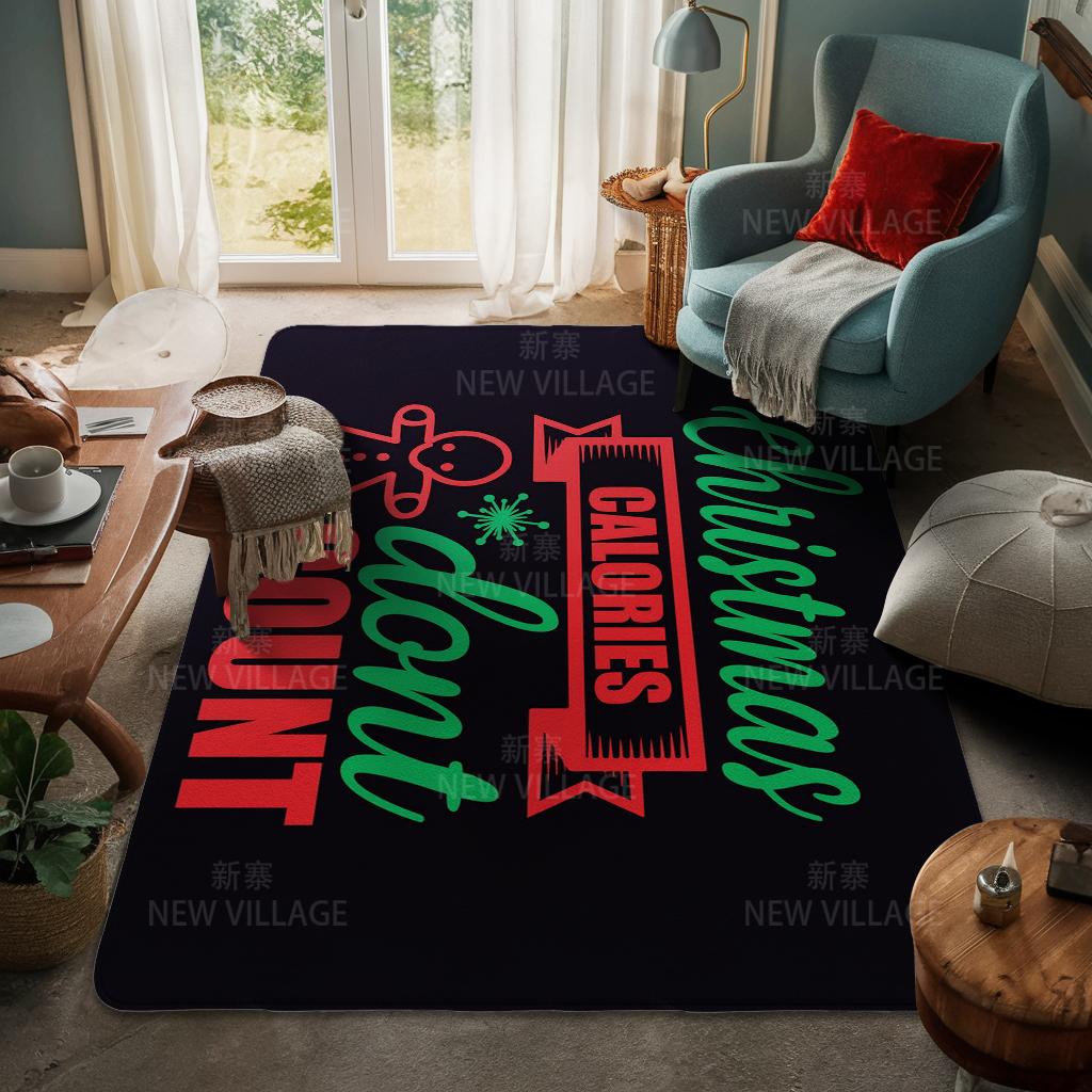 House Entrance Carpet Home Door Mat Living Room Bath Foot Bathroom Non-slip Water Absorption Rugs Bath Merry Christmas Winter