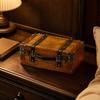 Vintage-Style Wooden Storage Trunk Compact for Shop Display, Bedroom