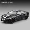 1/32 Dodge Charger SRT Hellcat Alloy Muscle Car Model Sound and Light Pull Back Children's Toy Collectibles Birthday Gift