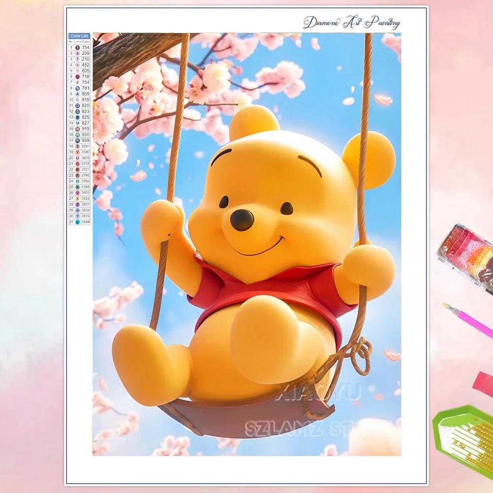 

Мультяшный Винни Пух Алмазная Живопись Полная Алмазная Мозаика Набор для Вышивки Милое Животное Вышивка Крестом Искусство Детский Подарок DIY Декор Round 20x30cm