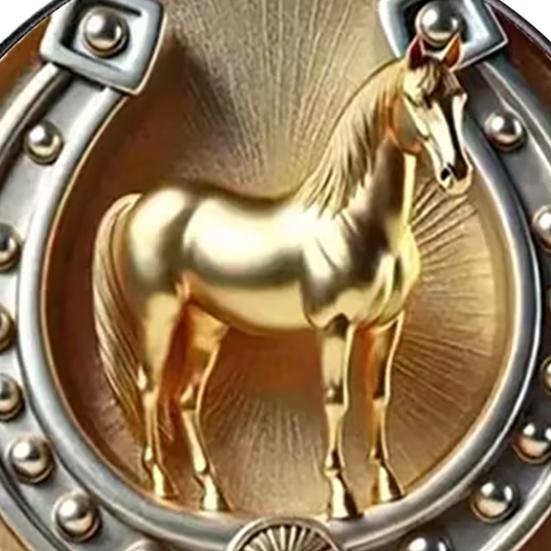 Brooch Retro Style Horse Head Pattern Pin with Enamel Pointillism Sun Design Lucky Symbol Suit Lapels Coats Hats Badge