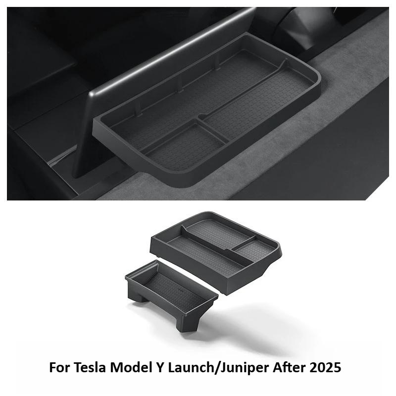 Double-layer Storage Box for Tesla Model Y Juniper 2025 Dashboard ETC Storage Box Accessories Layered Organization Tissue Tray