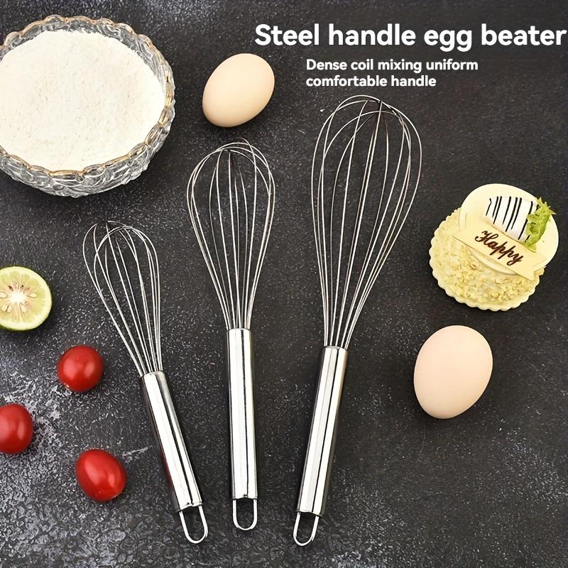 3 Stück handlicher Schneebesen aus Edelstahl, modernes und einfaches Backwerkzeug, Ei- und Sahneaufschläger, geeignet für Backen, Kuchendekoration und gewerbliche Küchen