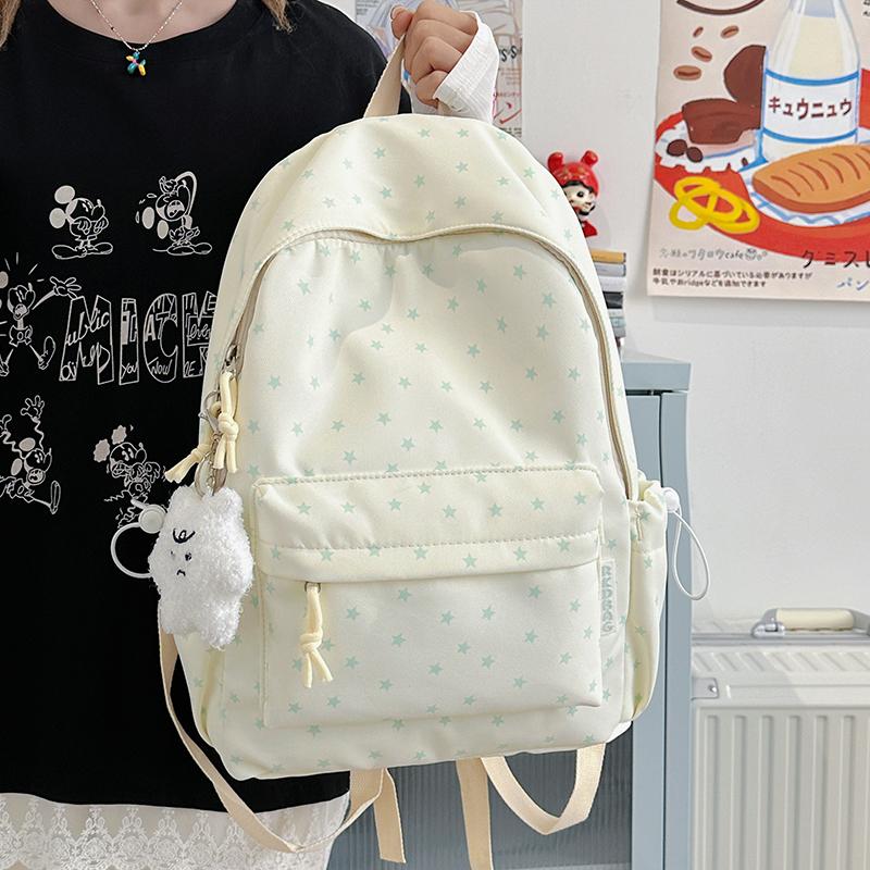 Star Print Backpack Student Schoolbag Large Capacity Women's Backpack