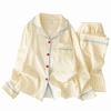 Womens Thick Fleece Pajama Set With Button Long Sleeve Top Pants Winter Home Comfort