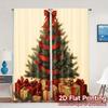 2pcs,Curtains Christmas Tree Gifts Ribbon (3) Chic Chic Curtain Semi-Sheer Curtains Room Decor Perfect for Bedroom, Living Room,