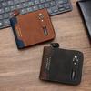 Large Capacity Men's Short Wallet Multi-position Card Holder Durable PU Leather Coin Purse  Male