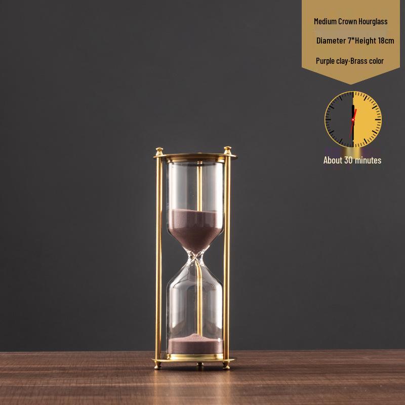 Luxury Metal Hourglass Ornament for Office or Home Decor - Modern Handcrafted Display Piece