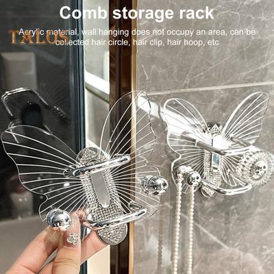Gancho Transparente Fuerte Carga Forma de Mariposa Instalación Simple Autoadhesivo Gancho para Llaves Toalla Estante de Almacenamiento
