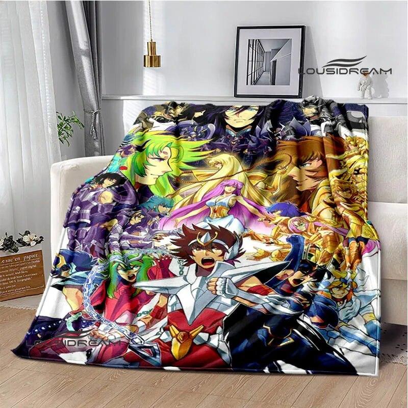 Knights of the Zodiac Cartoon Printed Blanket Flannel Warm Blanket Soft and Comfortable Blanket Bed Linings Birthday Gift