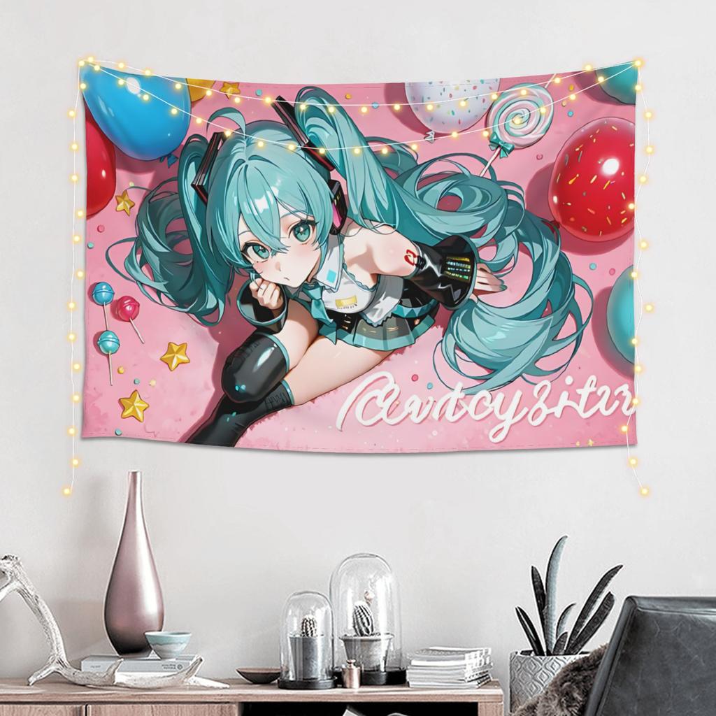 Hatsune Miku Cutecore Tapestry Wall Hanging Blanket Tapestry Home Decor Items Wall Decorations