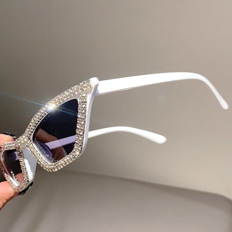 Luxury Cat Eye Sunglasses Women Men Fashion Diamond Triangle Brand Designer Glitter Sun Glasses UV400 Shades Eyeglasses