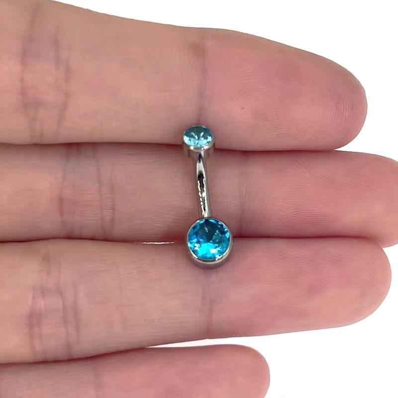 

Двойной циркониевый пирсинг для пупка: 14G 6/8/10мм Штанга Титан G23, Новинка 2022 6mm Bar, 4mm & 6mm Ends