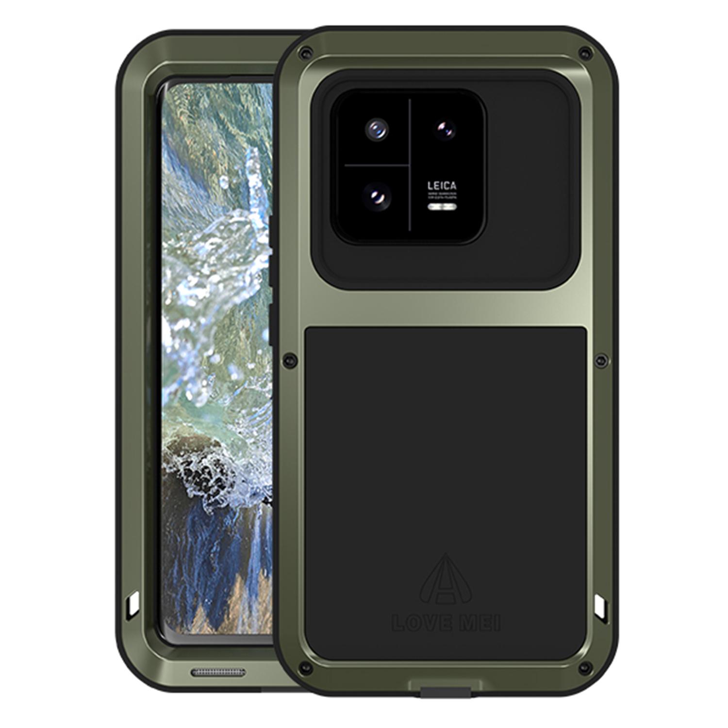 

LOVE MEI Для Xiaomi 13 Pro 5G Прочный бронированный противоударный чехол для телефона Металл+Силикон Защитная крышка Green