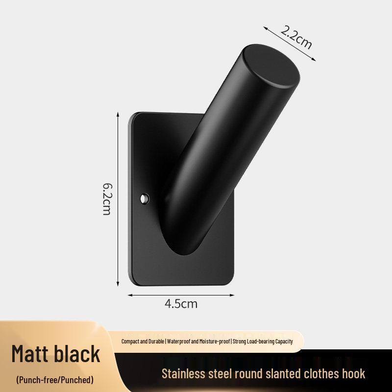 Stainless Steel No-Drill Wall Hook for Coats and Hats