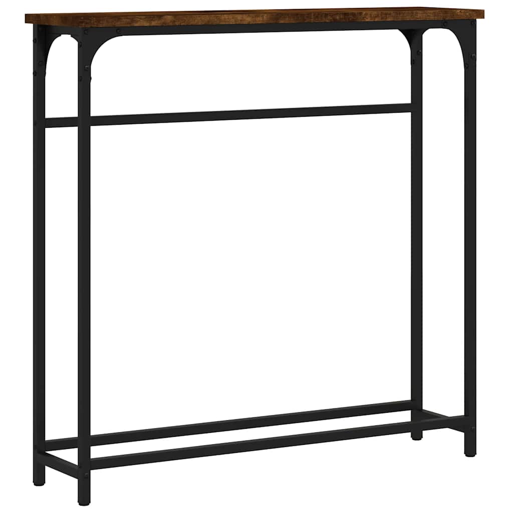 Console Table Smoked Oak 75 x 19.5 x 75 cm Wood Based Panel