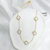 Necklaces Fashion Four-leaf Clover Necklaceelegant Double-sided Classynew Arrival5 Flower Necklacecasual