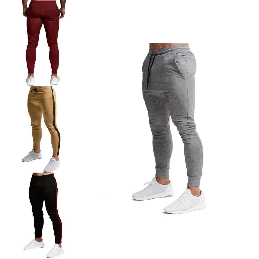 Men's Jogger Trousers Made From Soft Material With Adjustable Waist And Side Pockets
