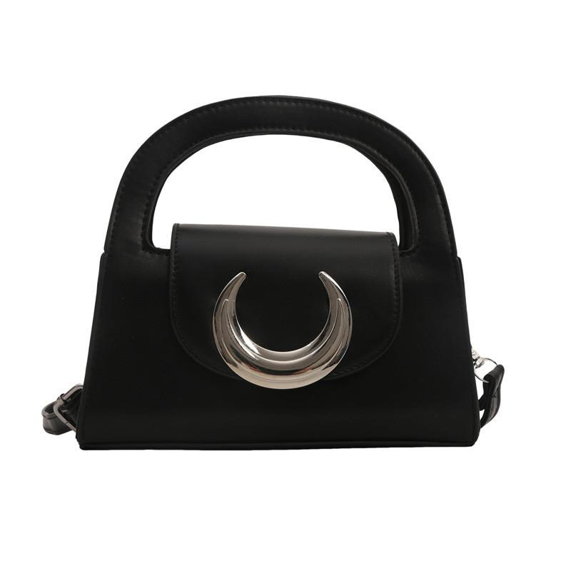 Stylish Versatile Fashion Handbag For Women 2024 Summer New Classic Solid Color Pu Leather Bag чёрный