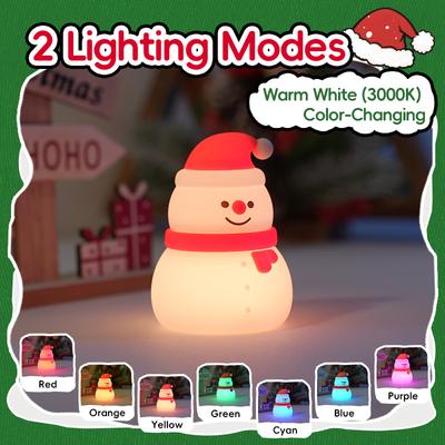 New Christmas Snowman Nightlight Eye Protection Bedroom Sleeping Lights Colorful Atmosphere Christmas Decorative Lights.