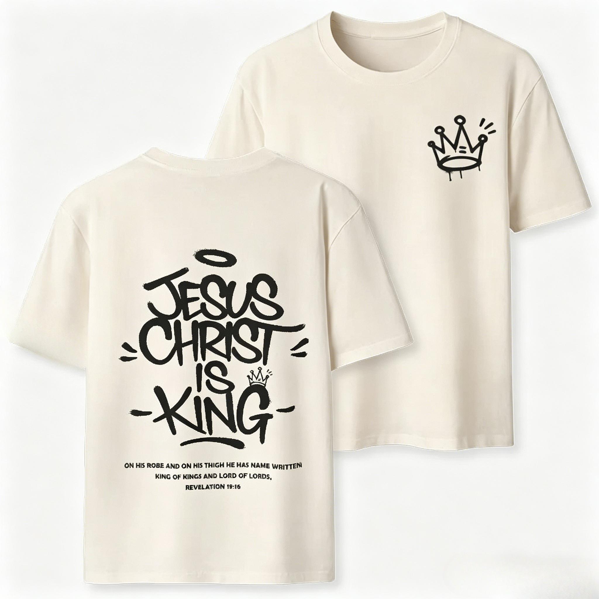 

2026 New Style Jesus Christ Is King Christian Highquality Casual Breathable Tshirt for Both Unisexs Clothing Women Summer TShirt 4XL