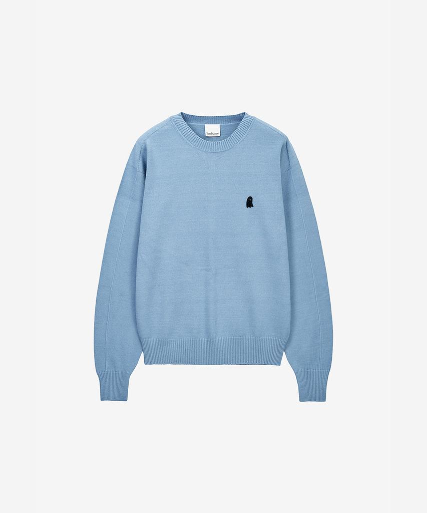 ZIOSONGZIO Semblance Wholegarment Crewneck Knit Sky Blue Zi2Kt805Sb