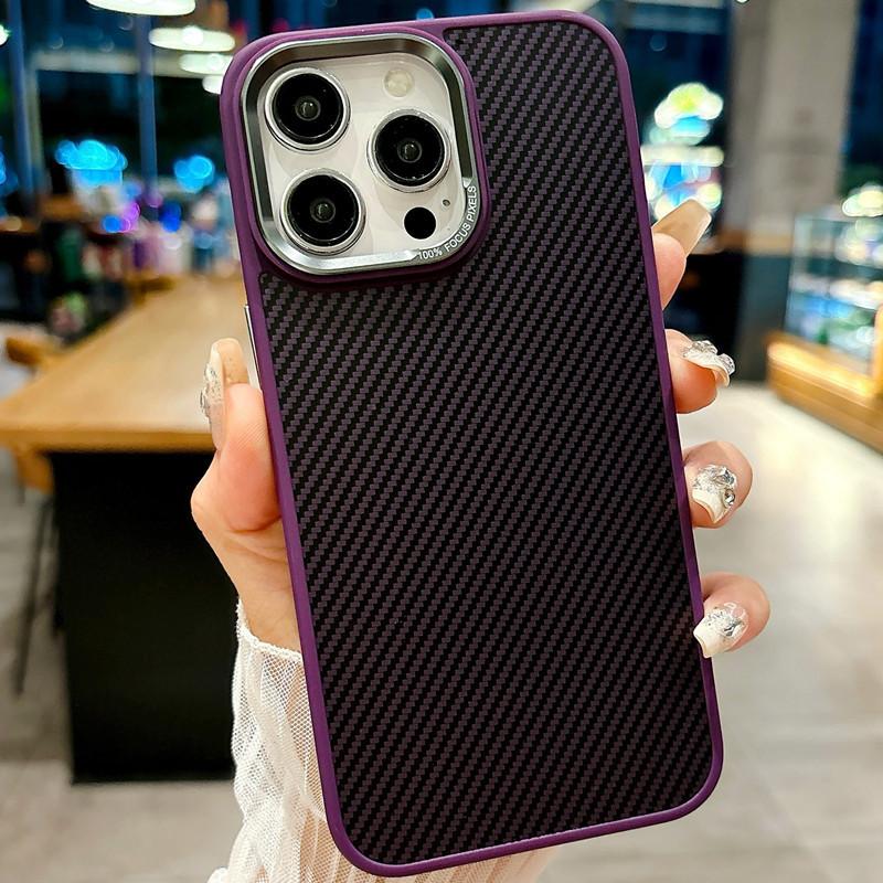 Applicable To Iphone16promax Carbon Fiber Magnetic Suction 16 Mobile Phone Case Apple 16pro Hard Case 15 Cross-border 14/13
