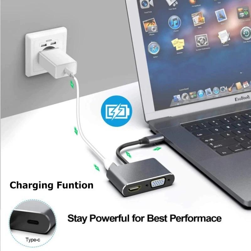 4-in-1 USB-C-Hub-Dockingstation mit 4K@60Hz HDMI-Ausgang, PD100W Power Delivery und USB 3.0-Anschlüssen für MacBook Typ-C-Splitter