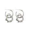 925 Sterling Silver Vintage Earrings For Women Trendy Simple Round Twist Earring Jewelry Prevent Allergy Party Accessories Gift