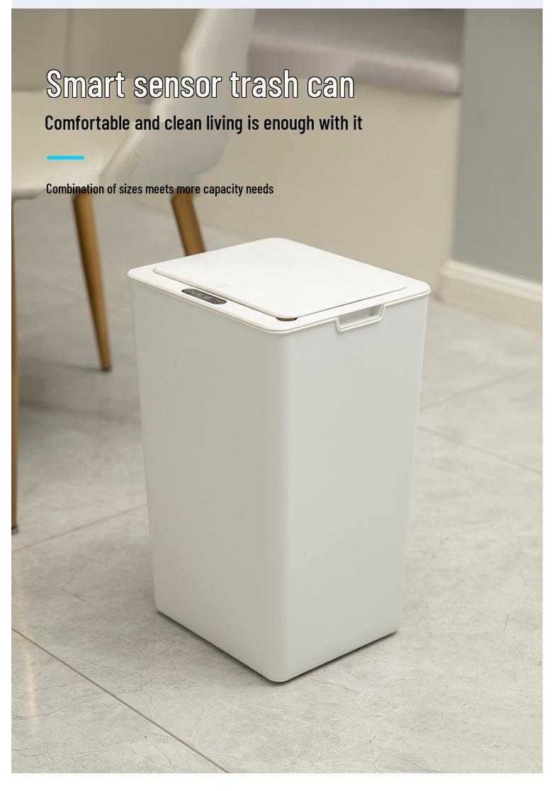 High-Value Odor-Proof Automatic Smart Trash Can for Home, Bedroom, Kitchen, Bathroom 27x23.5x43 cm