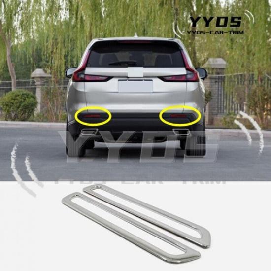 ABS Chrome Tail Rear Fog Light Lamp Cover Trim 2PCS For Honda CR-V CRV -2024