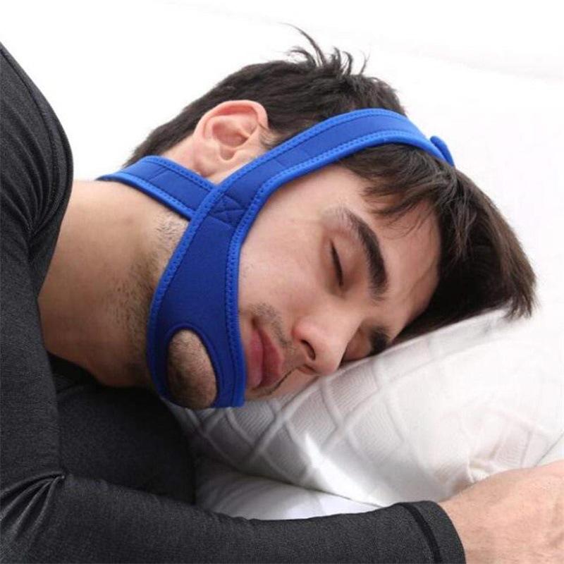 Men's Prevention of Sweating Black Diving Material Black Anti Snoring Open Mouth Breathing Correction Strap Assisted Sleep Under