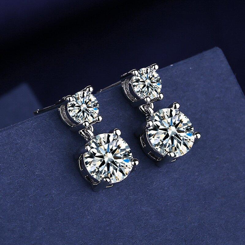 Korean Version Of Earrings For Women, Copper Inlaid Zircon Geometric Earrings, Fashionable And Simple Round Stud Earrings