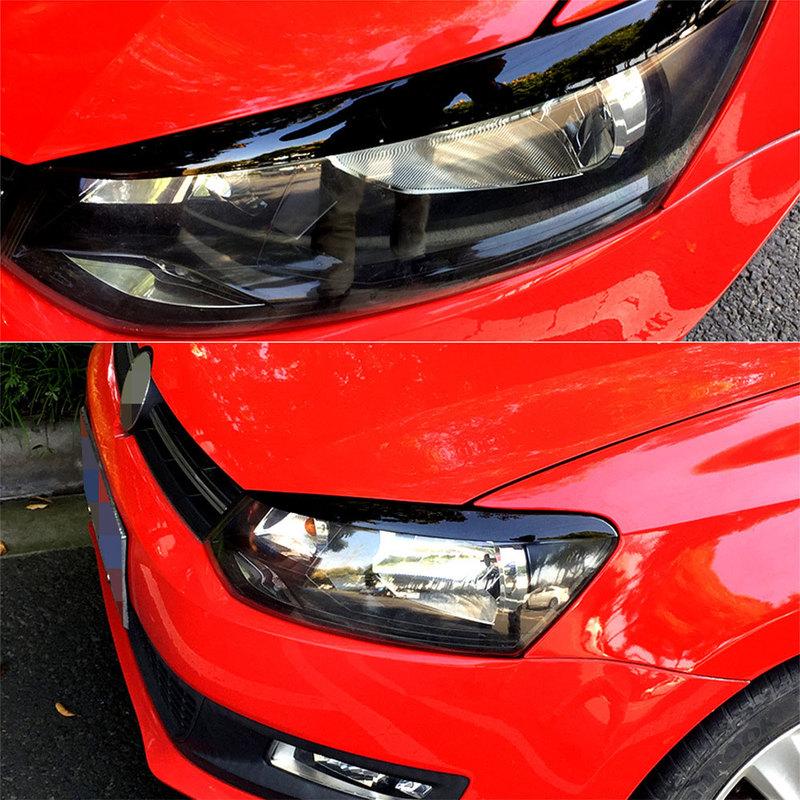 Eyebrows for Volkswagen VW POLO 4 MK4 9N 9N3 2005-2009 Headlight Eyelids Cover Eye Lids Sticker Trim Body Kit Car Accessories