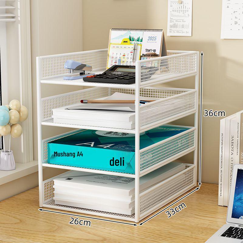 

Офисная стойка для хранения из кованого железа: Многослойный органайзер для книг, файлов и папок