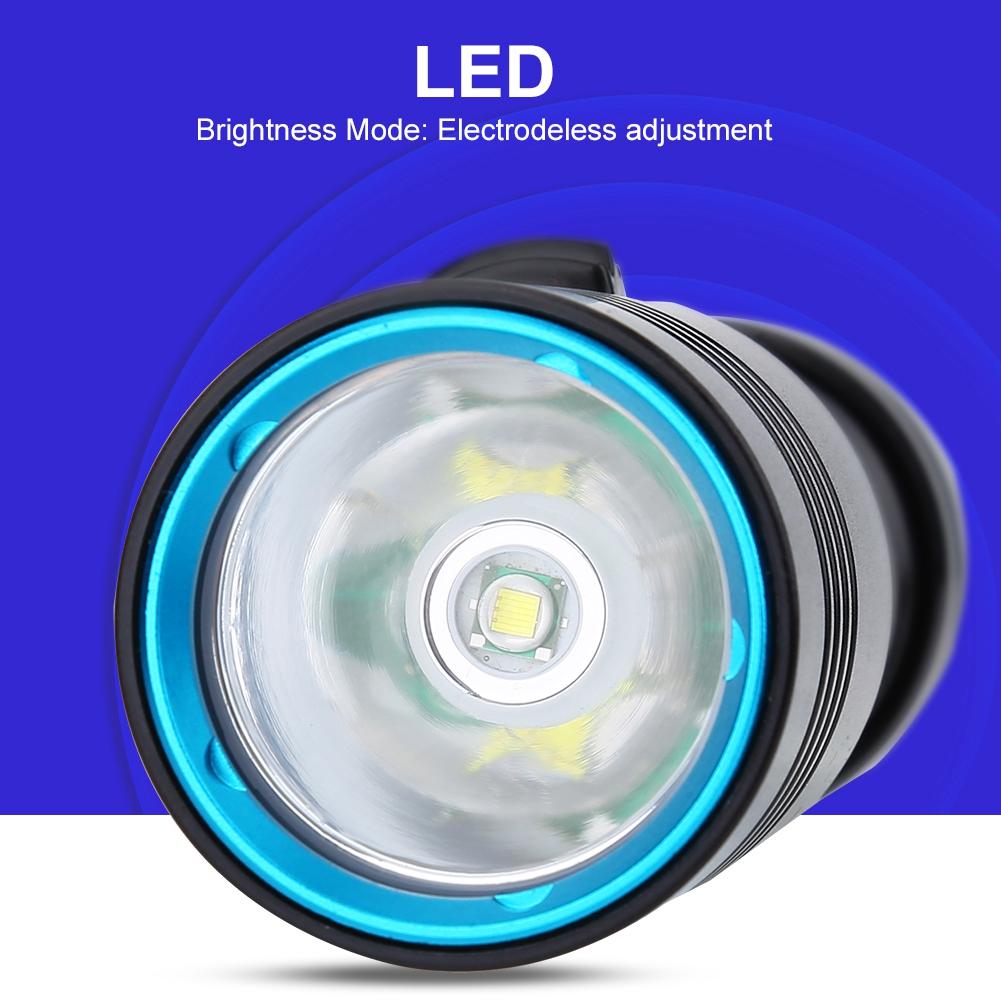 50m Outdoor Underwater Portable LED Torch Aluminium Alloy Waterproof Flahlight Lamp