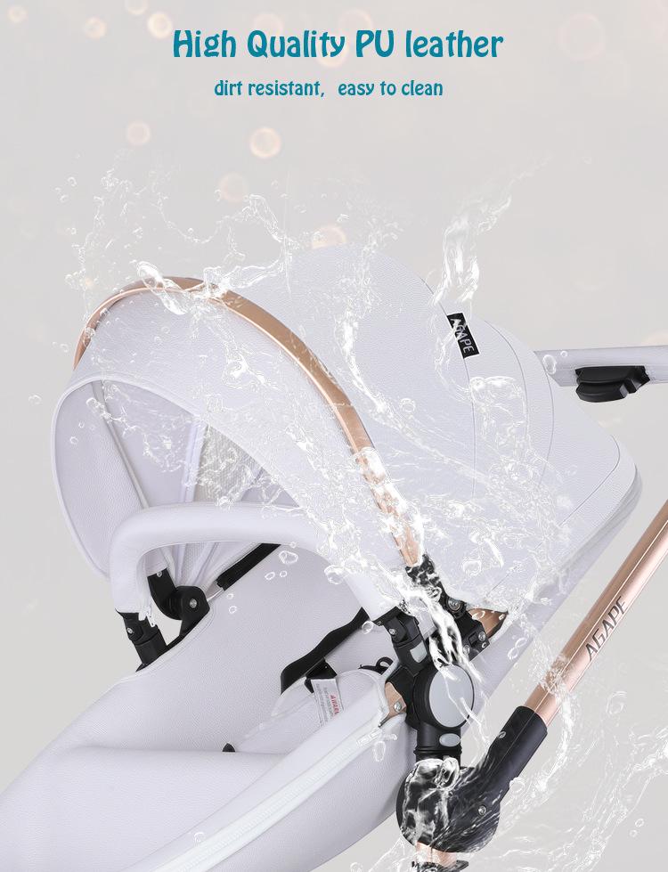 360° Rotating Baby Stroller: High View, Reclines, Foldable, Shock-Absorbing Eggshell Design