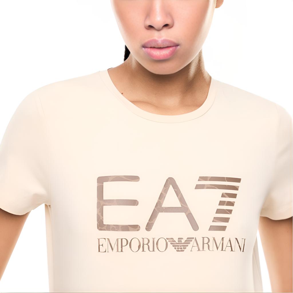 Emporio Armani EA7 Graphic Series Short Sleeve Crew Neck Stretch Cotton Knit Regular T-Shirt Women tops 7W000993-AF18401-U1088
