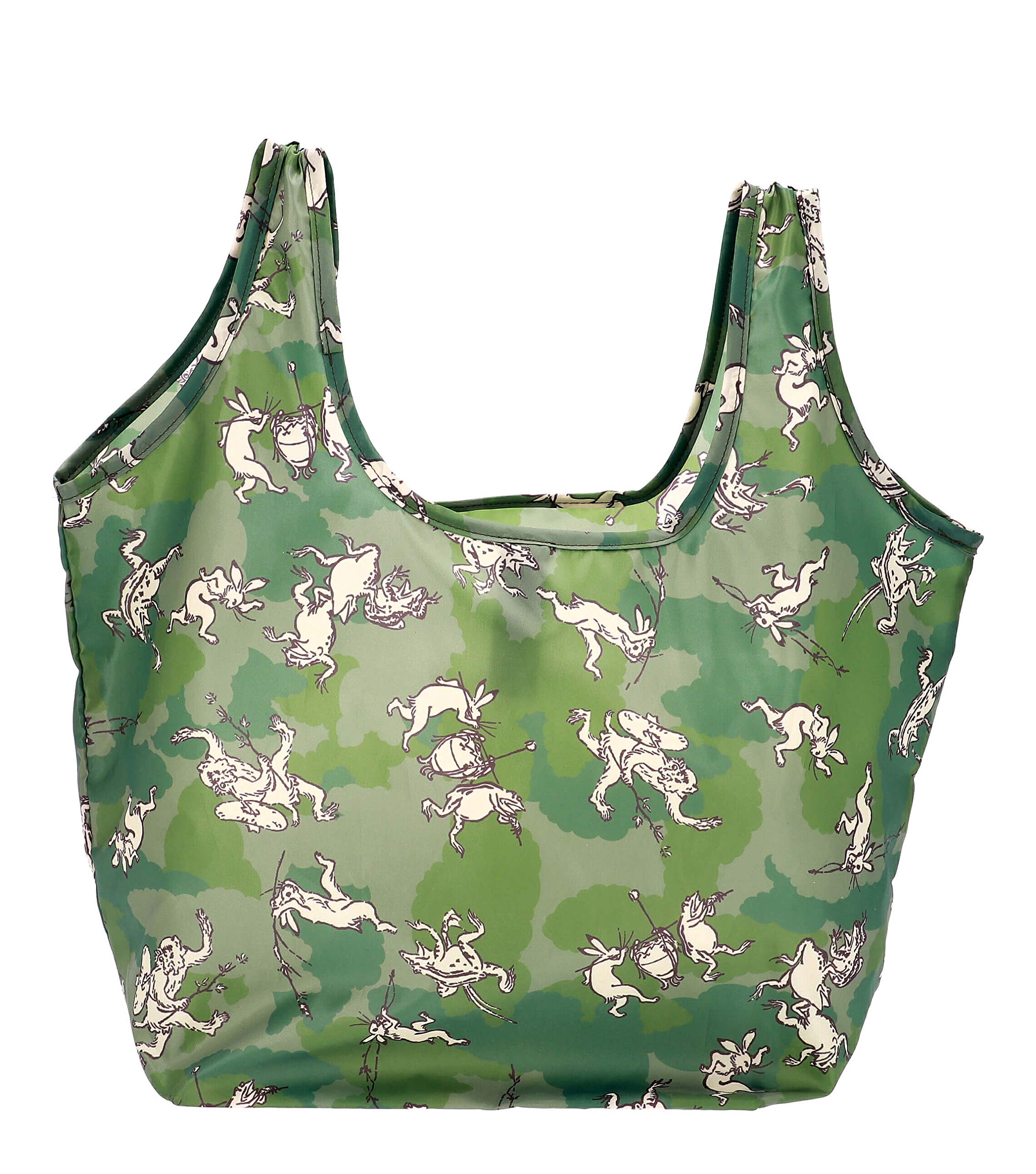 

Kyoto Design Eco Bag with Japanese Pattern Carry Your Convenience Store Bento Home Horizontally [Bridgehappy] Wide-Bottom (Choju Giga) -