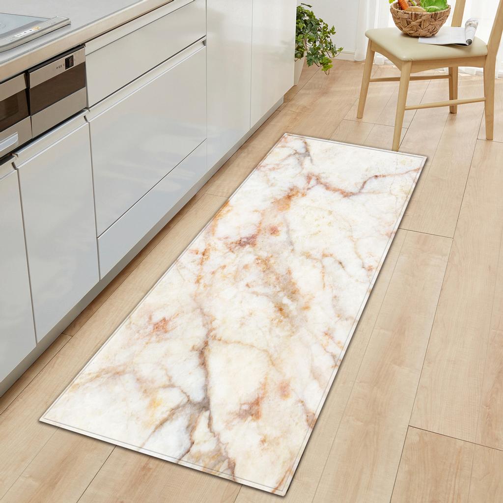 Marble Carpet Long Floor Mat Stone Pattern Theme Doormat