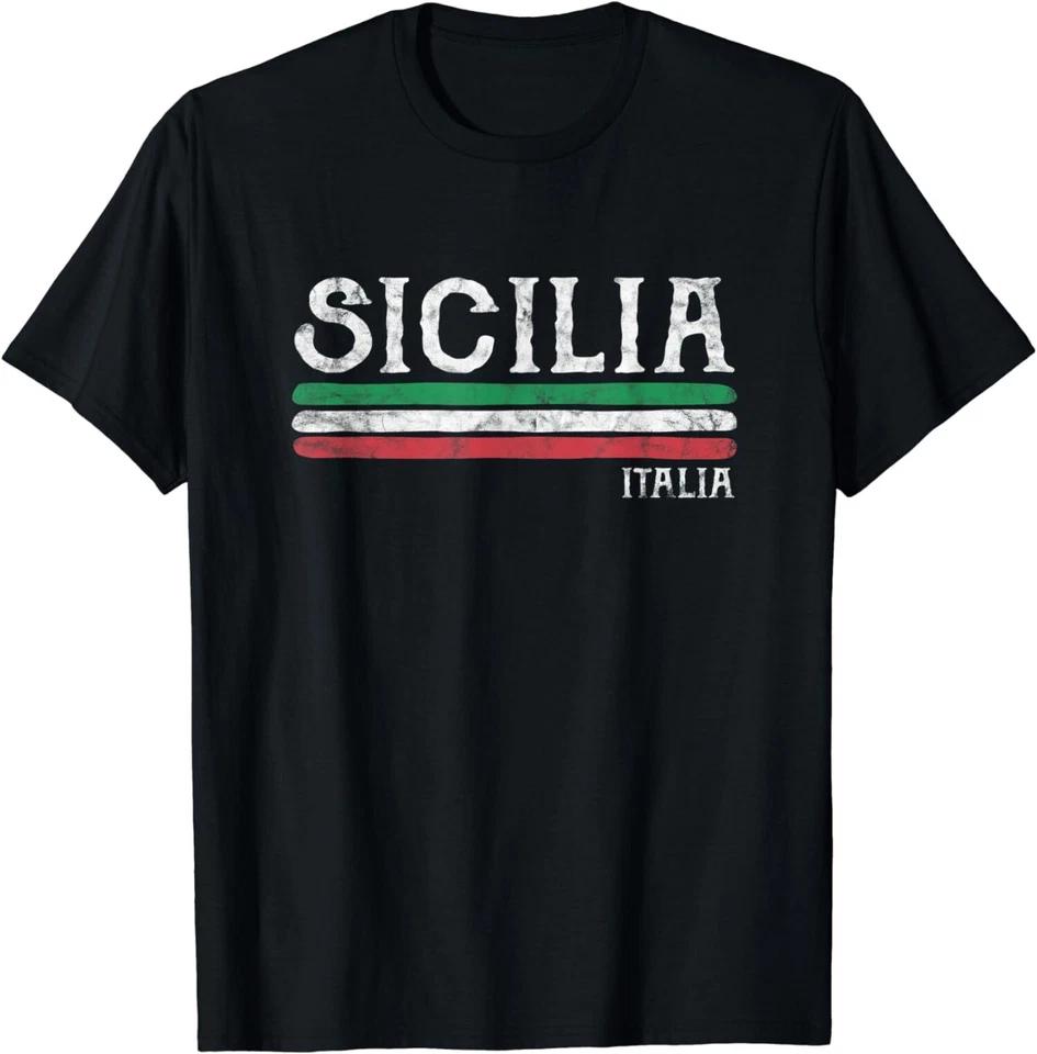 Limited Vintage Sicilia Italy Italia Souvenir Italian Sicily T-Shirt 2XL
