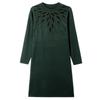 Dress for Woman Cotton Winter Warm Round Neck Long Sleeve Vintage Casual Printed Long Stretch Knit Sweater Dresses