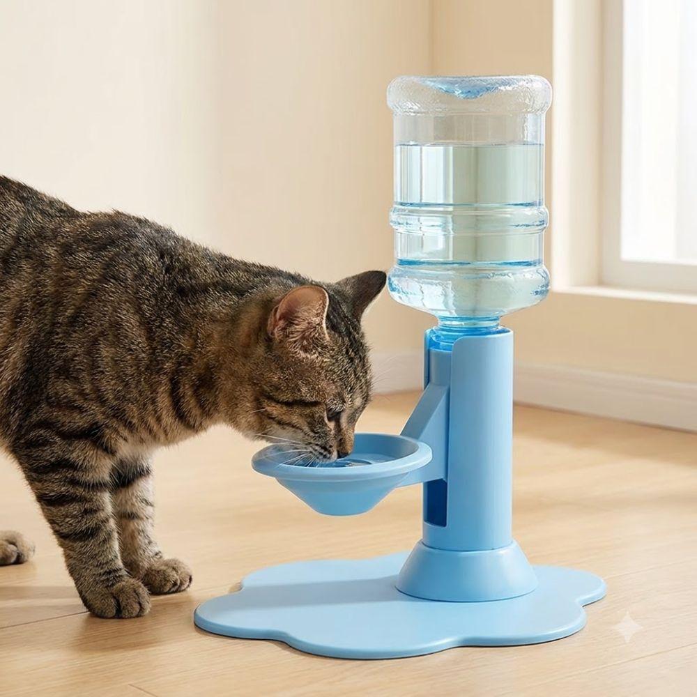 Adjustable Height Automatic Cat Water Dispenser Non-Slip Stable Wide Base Pet Water Bowl Leak Proof Suction Cup Anti Tipping