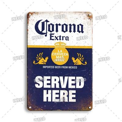 Segno in Latta Metallico Birra Budweiser Vintage Decorazione Murale Retrò per Bar Pub Club Man Cave Segno Metallico da Parete INEED Decor